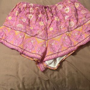 Spell Pink and Yellow Floral Shorts